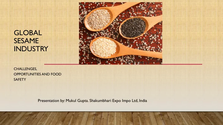 global sesame industry
