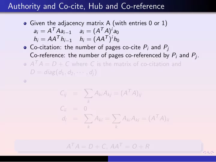 authority and co cite hub and co reference
