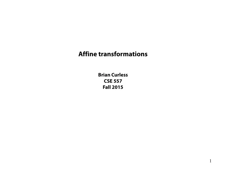 affine transformations
