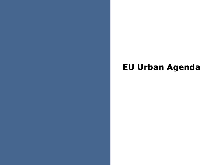 eu urban agenda overall picture
