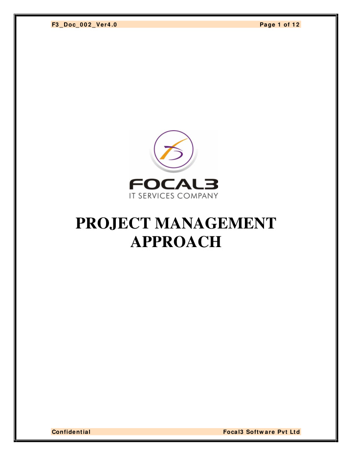 project management approach