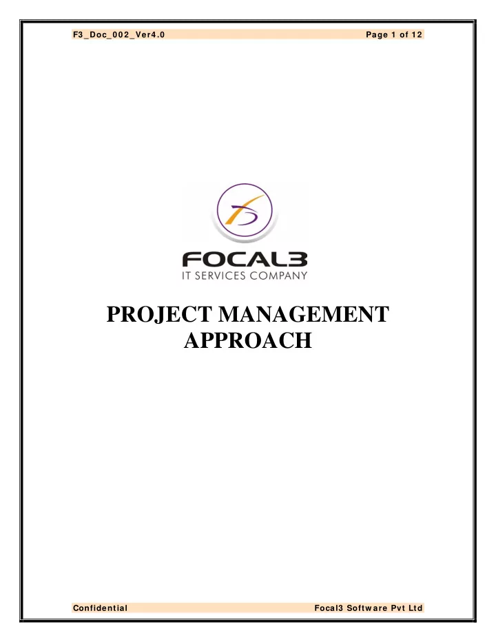 project management approach