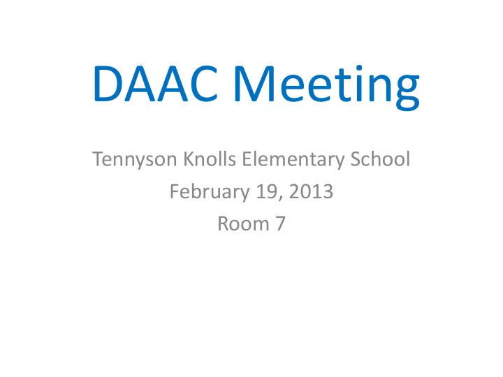 daac meeting