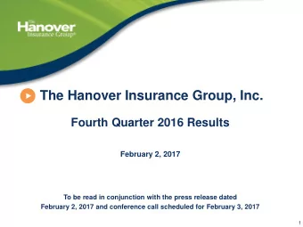 February 2, 2017  To be read in conjunction with the press release dated  February 2, 2017 and