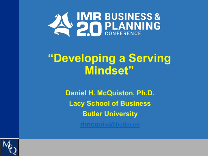 developing a serving mindset