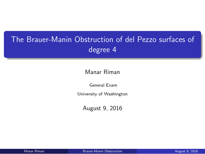 the brauer manin obstruction of del pezzo surfaces of