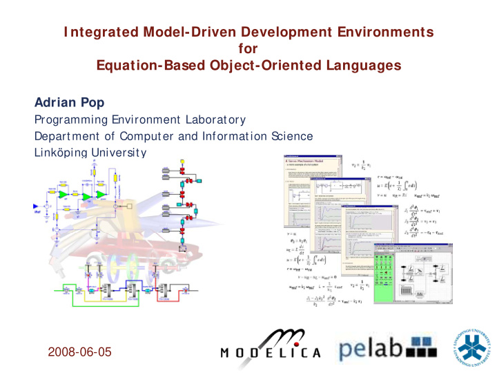 i ntegrated model driven development environments for