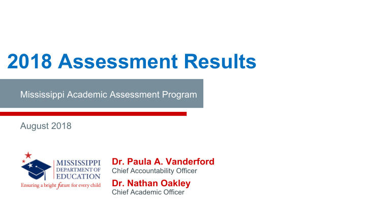 2018 assessment results