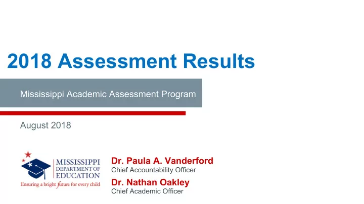 2018 assessment results