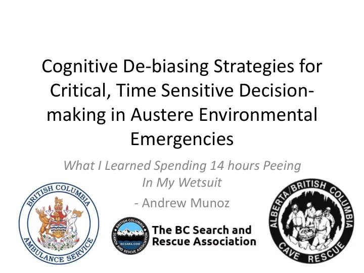 cognitive de biasing strategies for
