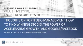 ACCELERATING GROWTH,  , AND GOOGLE/FACEBOOK  BY WHITNEY TILSON  |  WTILSON@KASELEARNING.COM