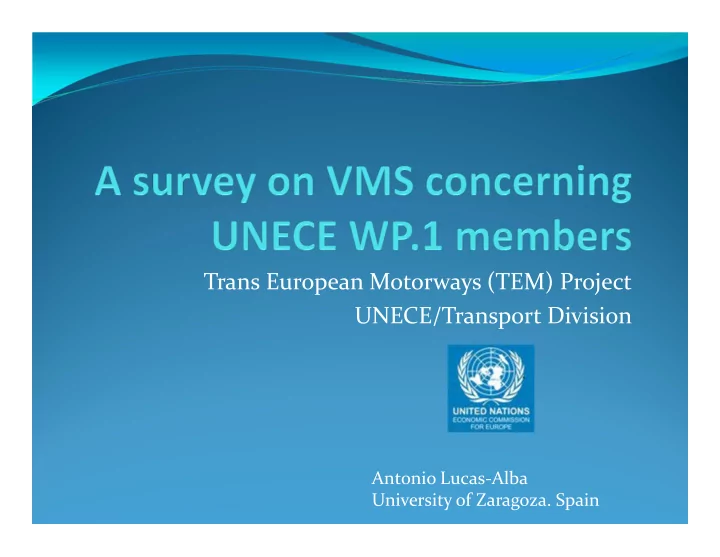 trans european motorways tem project unece transport