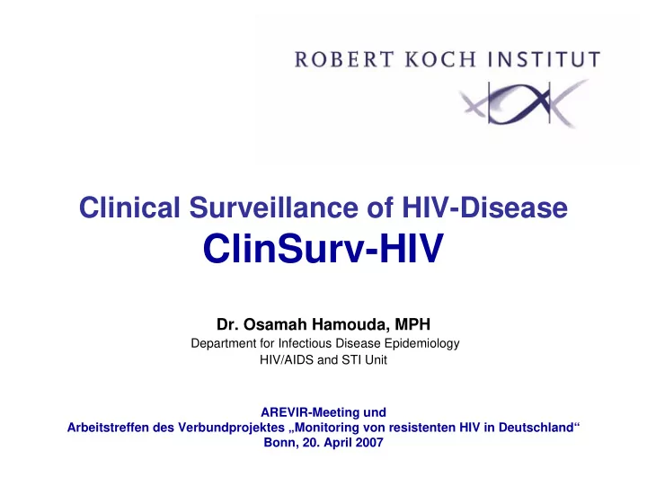 clinsurv hiv