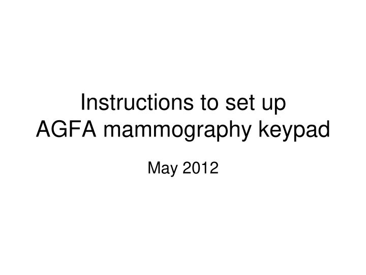 agfa mammography keypad