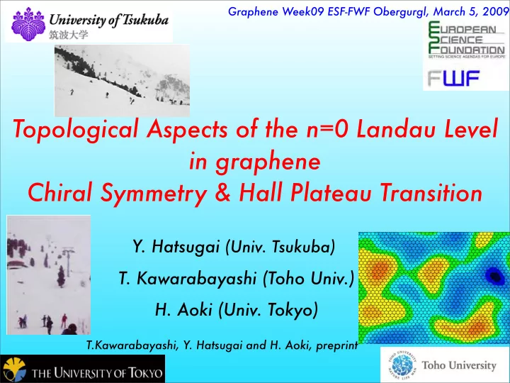 topological aspects of the n 0 landau level in graphene