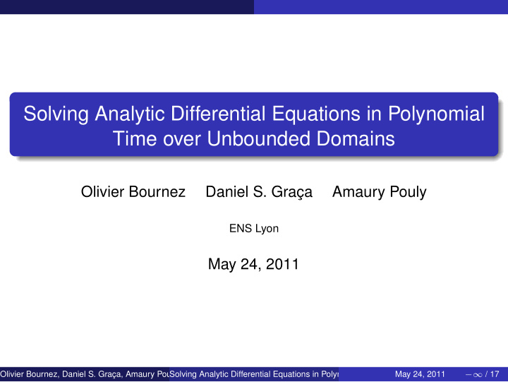 solving analytic differential equations in polynomial