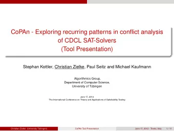 CoPAn - Exploring recurring patterns in conflict analysis  of CDCL SAT-Solvers  (Tool Presentation)