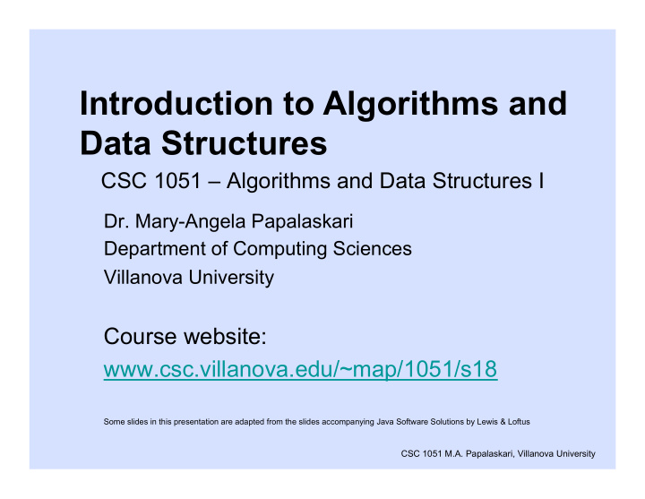 introduction to algorithms and data structures