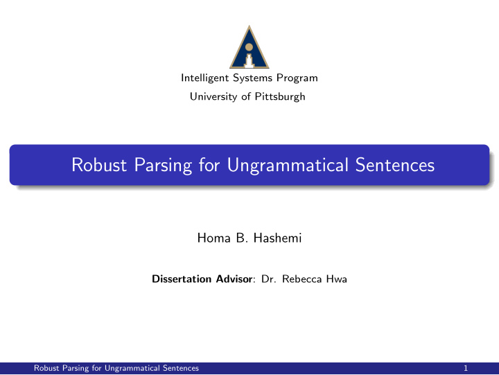 robust parsing for ungrammatical sentences