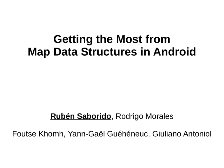 getting the most from map data structures in android