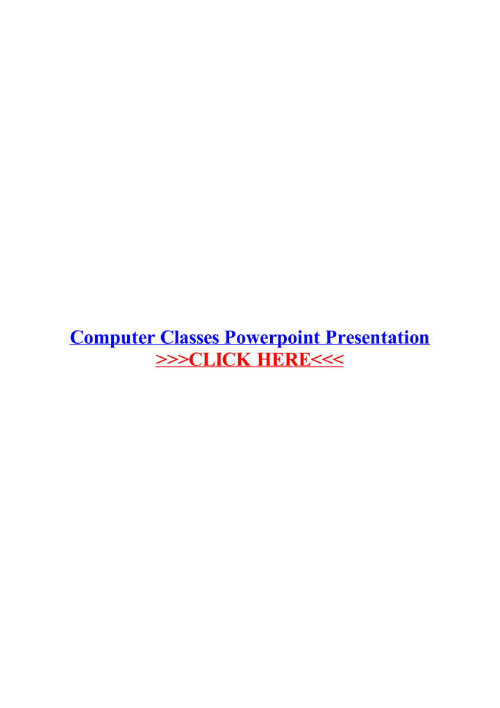 computer classes powerpoint presentation