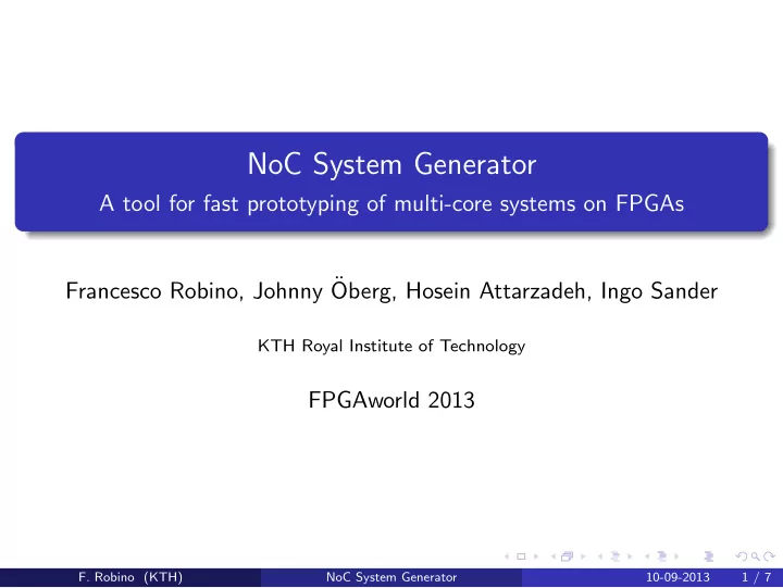 noc system generator