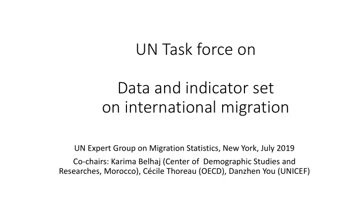 on international migration