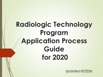 Application Process  Guide  for 2020 Updated 8/20 20  Eligibility  To be eligible for an