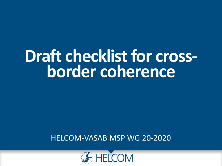 draft checklist for cross border coherence