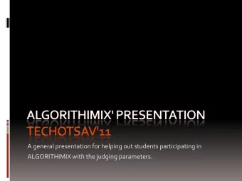 A general presentation for helping out students participating in  ALGORITHIMIX with the judging