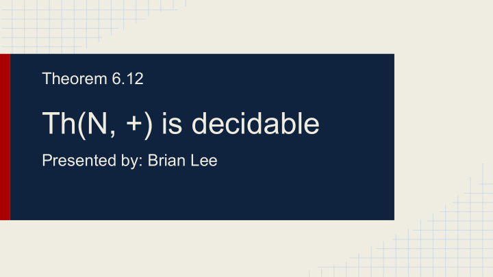th n is decidable