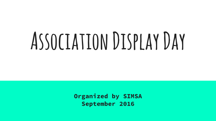 association display day