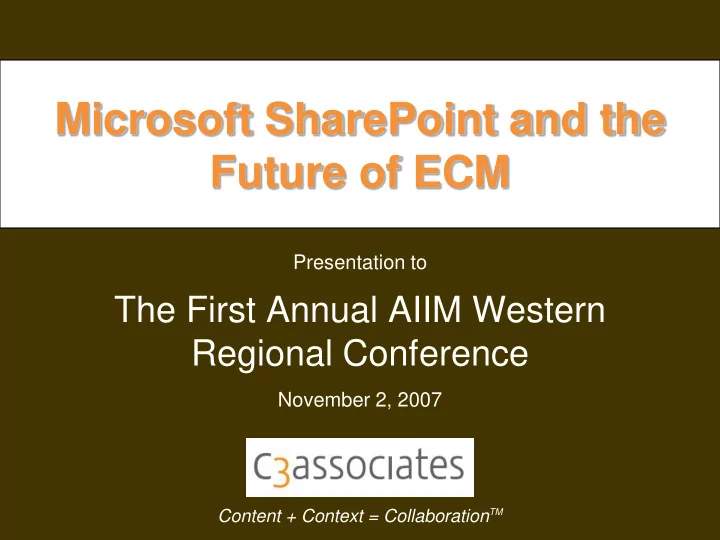future of ecm
