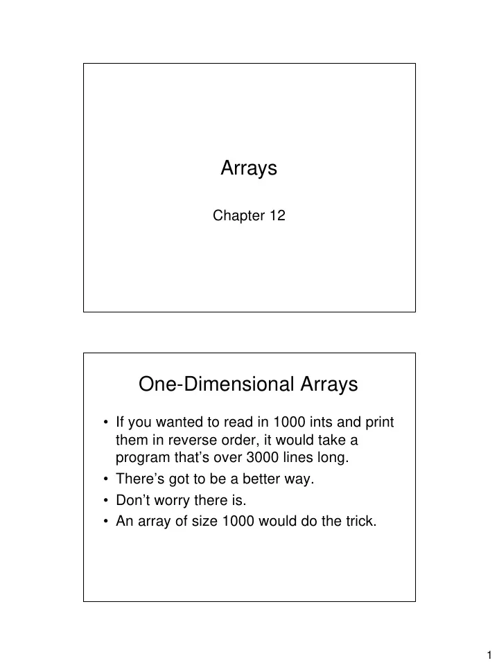 arrays