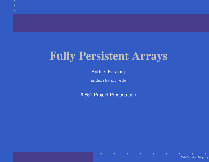 fully persistent arrays