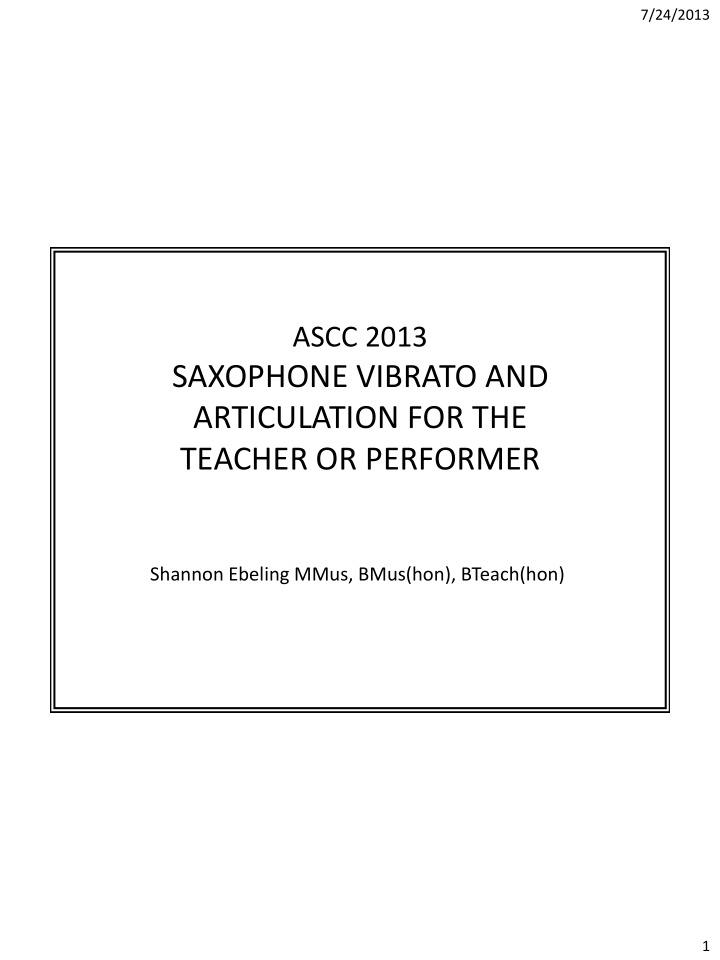 saxophone vibrato and