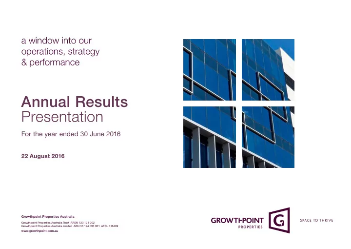 annual results presentation