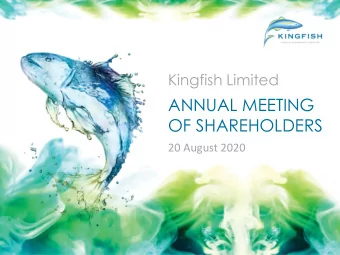ANNUAL MEETING  OF SHAREHOLDERS  20 August 2020  Board of Directors  Carol Campbell  Andy Coupe