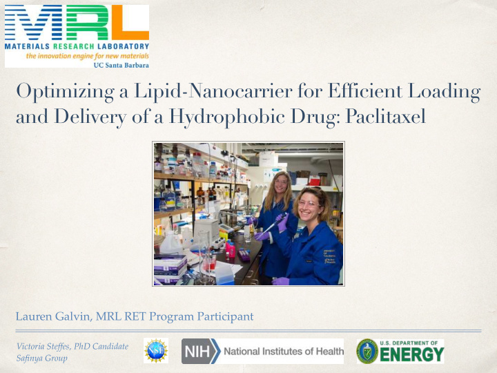 optimizing a lipid nanocarrier for efficient loading and