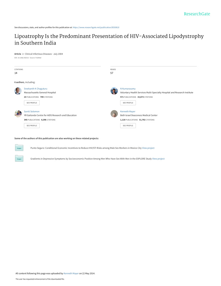 lipoatrophy is the predominant presentation of hiv