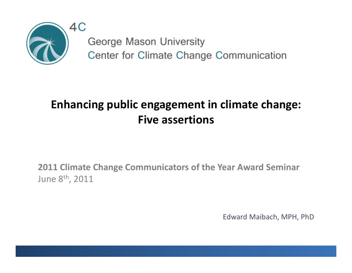 enhancing public engagement in climate change five