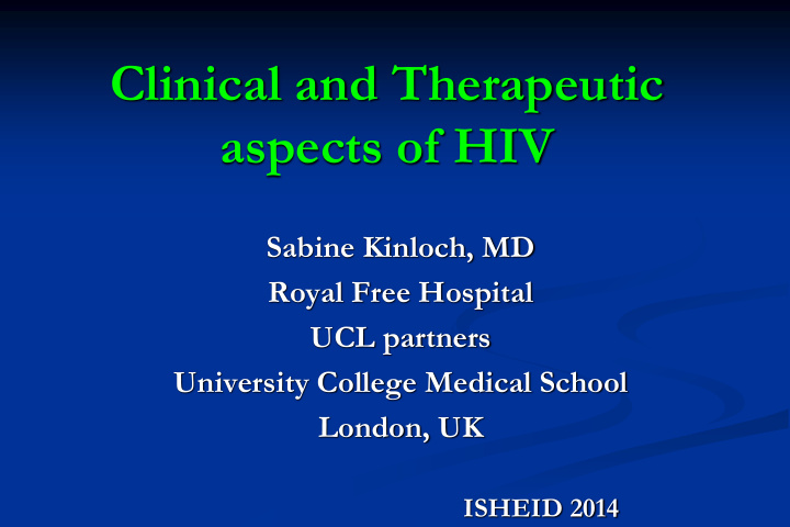 clinical and therapeutic aspects of hiv