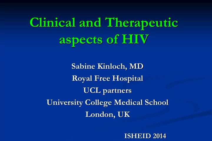 clinical and therapeutic aspects of hiv
