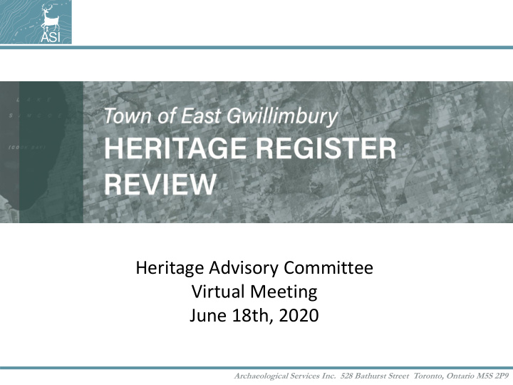 heritage advisory committee