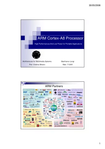 ARM Cortex-A8 Processor  High Performances And Low Power for Portable Applications  Architectures