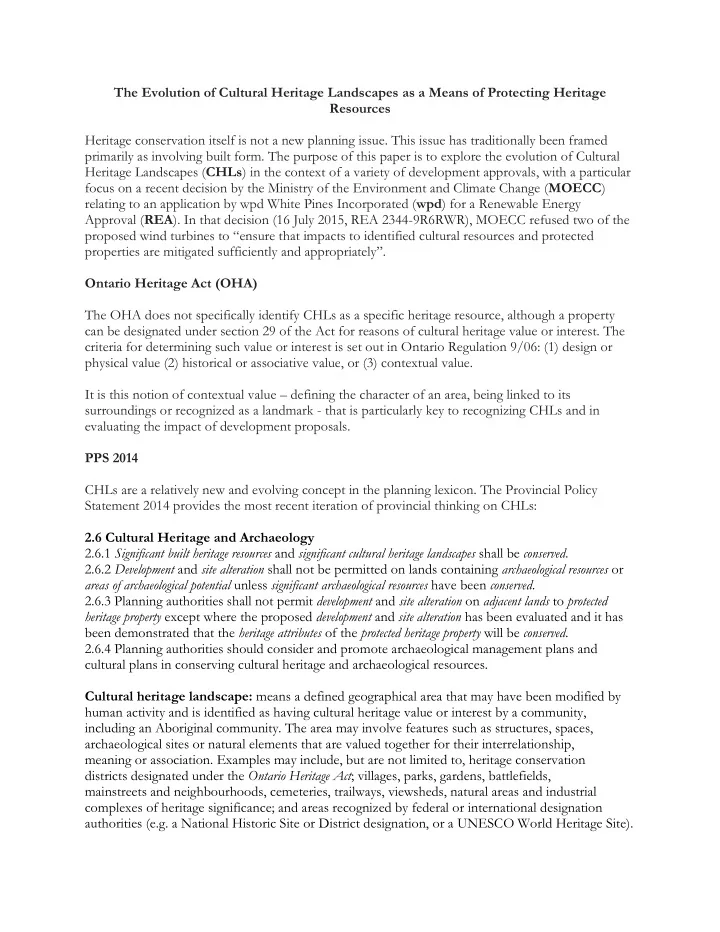 the evolution of cultural heritage landscapes as a means