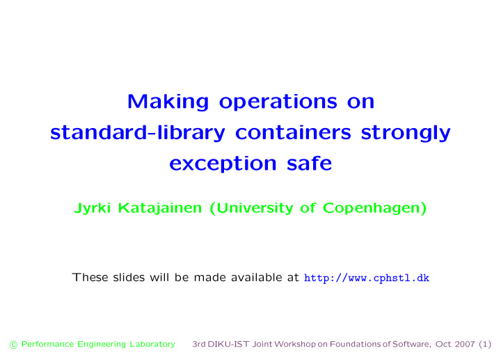 making operations on standard library containers strongly