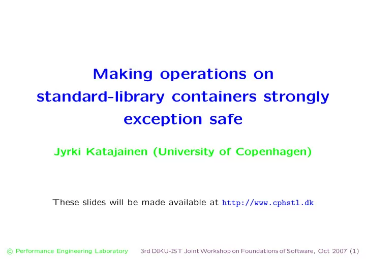making operations on standard library containers strongly