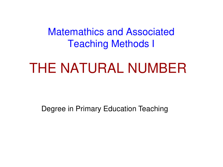 the natural number
