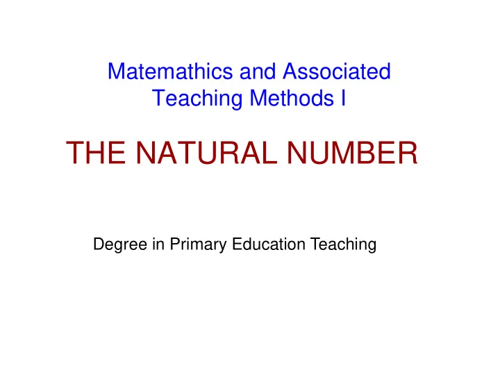 the natural number